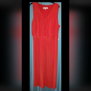 Emma & Michele, Sleeveless Maxi Dress, Orange, 2X, NWT, Lining, Elastic Waist